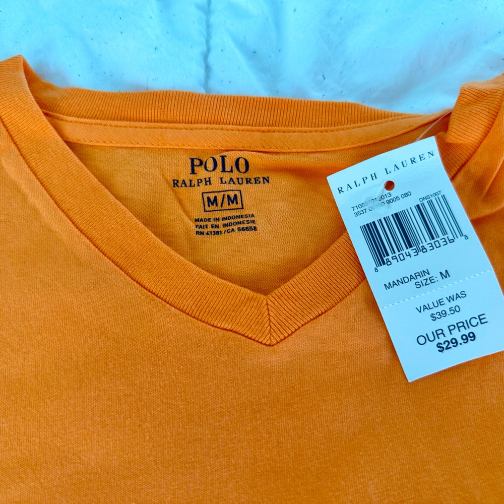 Mens Polo Ralph Lauren T-shirt orange size Medium new with Tags!